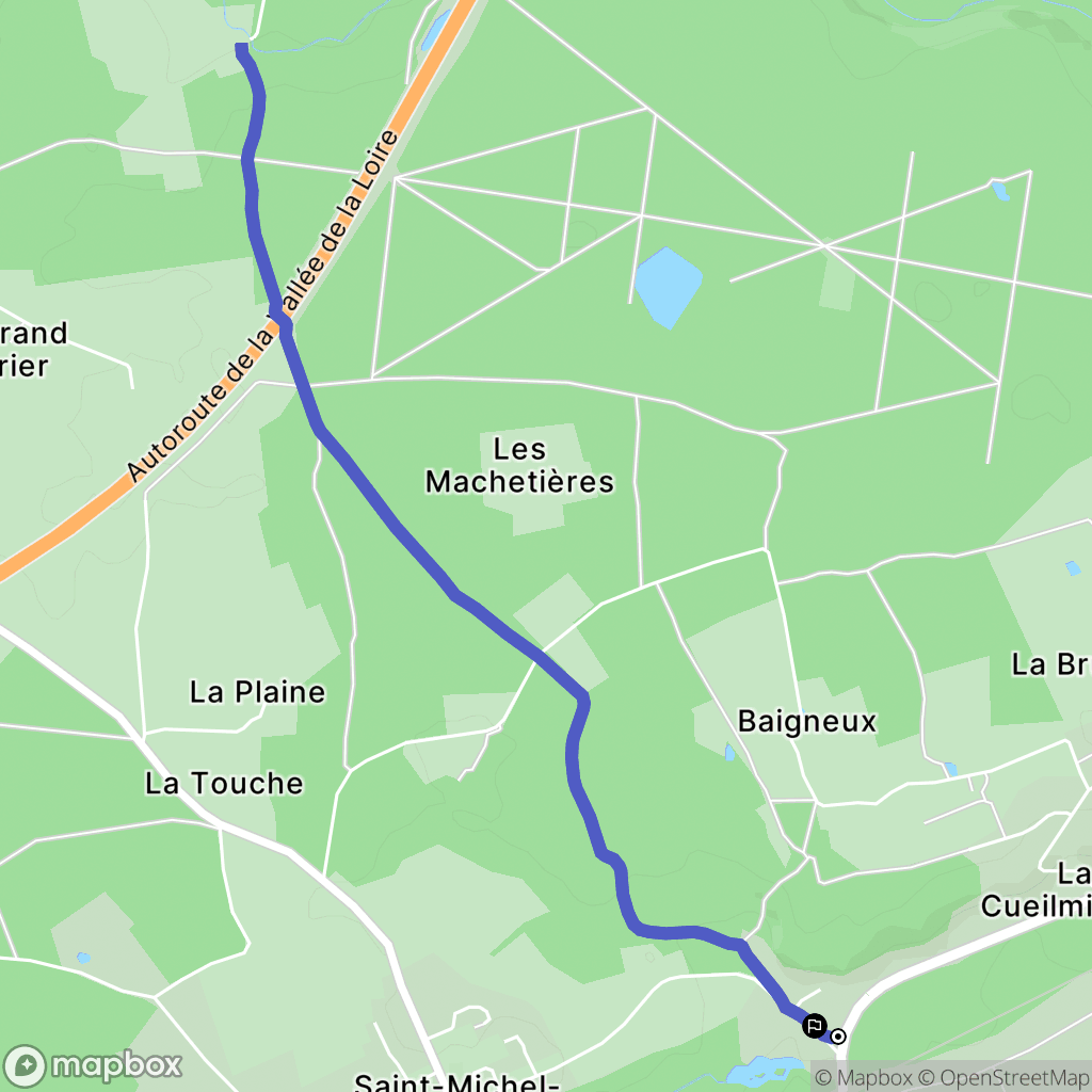 Coteaux-sur-Loire : carte du parcours de randonnée - France