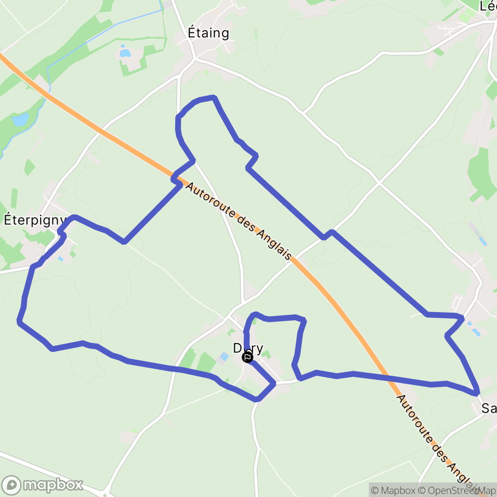 Dury : carte du parcours de randonnée - France