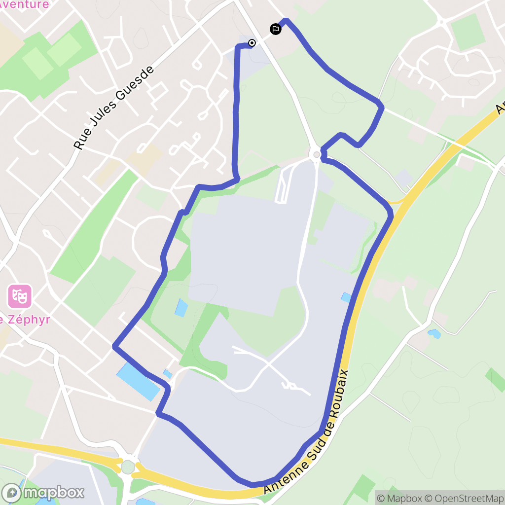 Hem : carte du parcours de randonnée - France