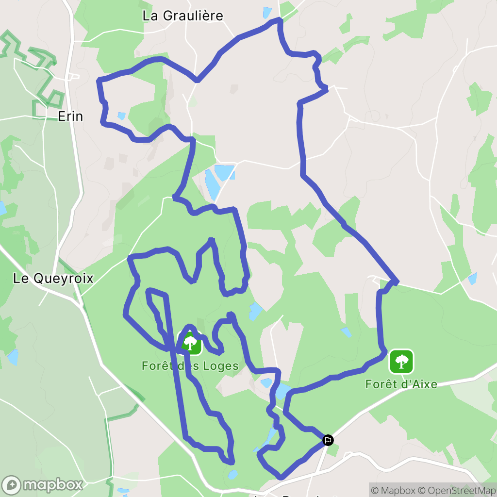 Saint-Priest-Sous-Aixe : carte du parcours de randonnée - France