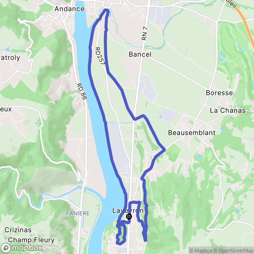 Laveyron : carte du parcours de randonnée - France