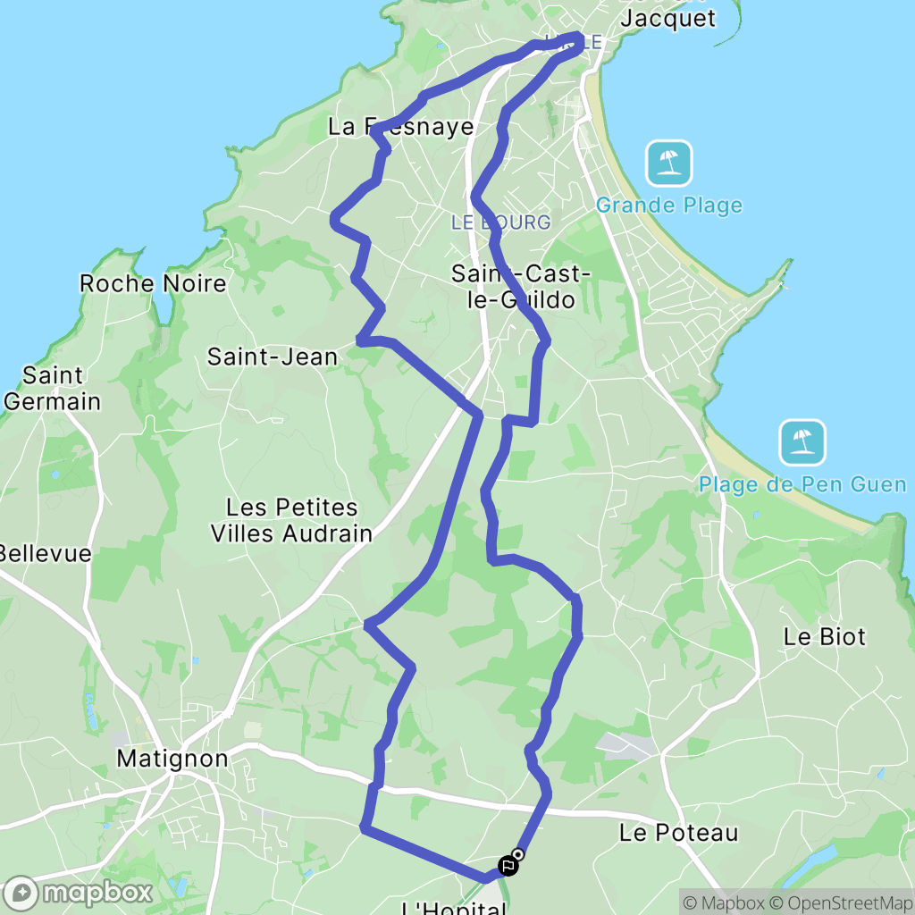 Matignon : carte du parcours de randonnée - France
