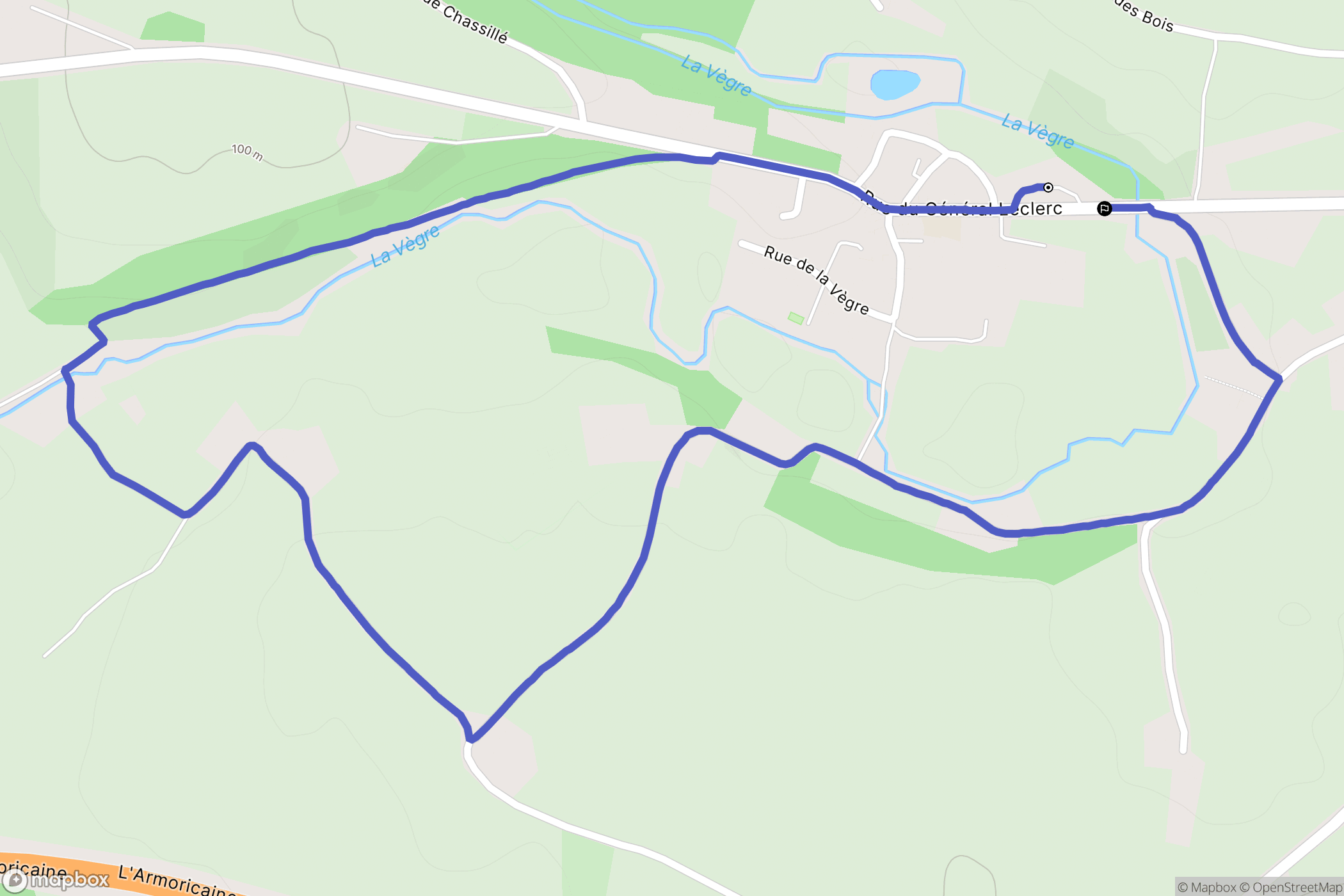 Chassillé : carte du parcours de randonnée - France
