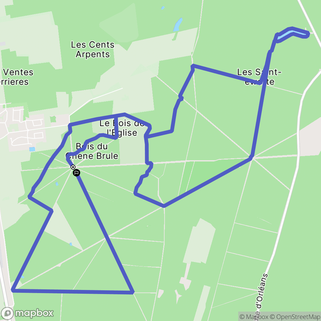 Cercottes : carte du parcours de randonnée - France