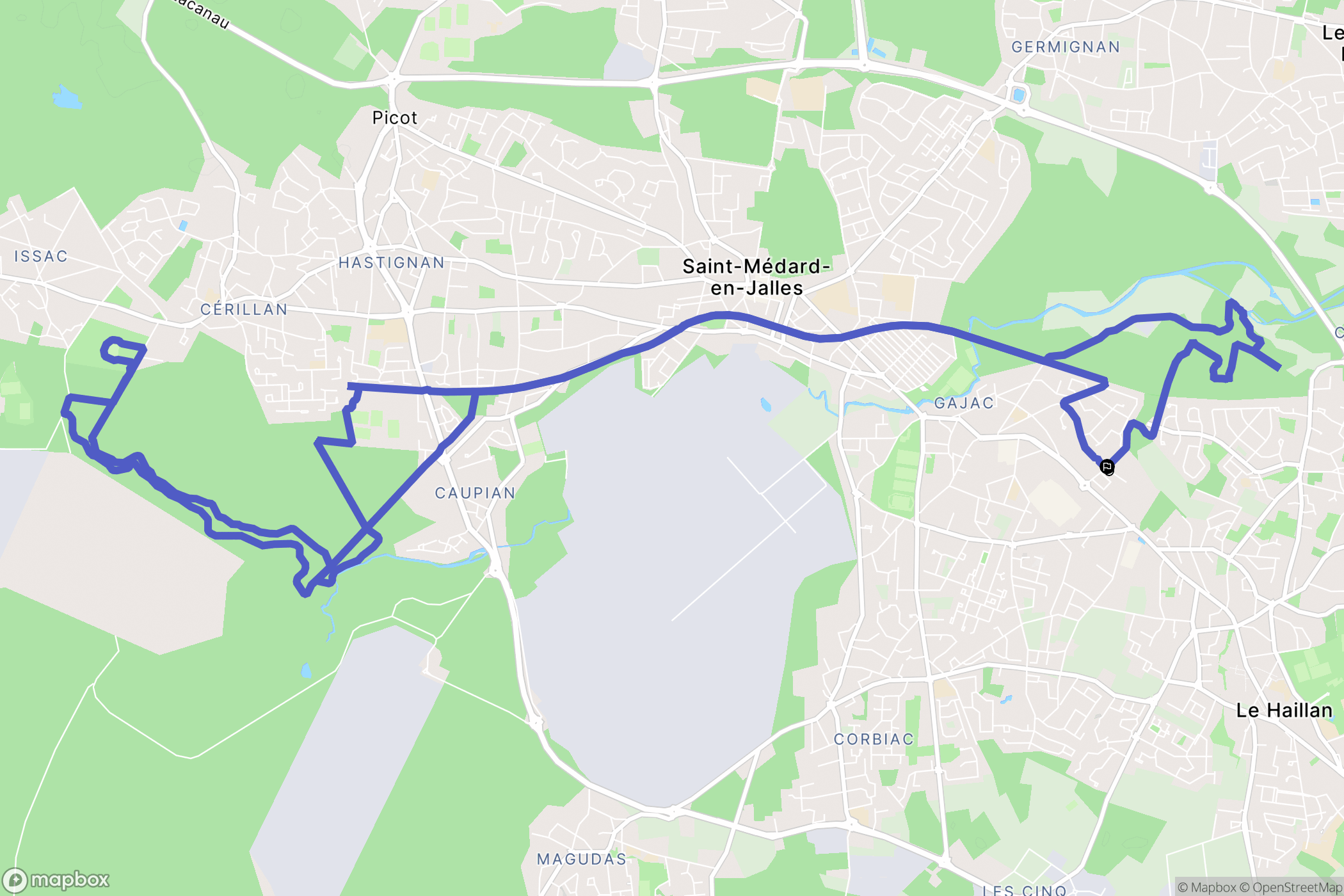 Saint-Médard-en-Jalles : carte du parcours de randonnée - France