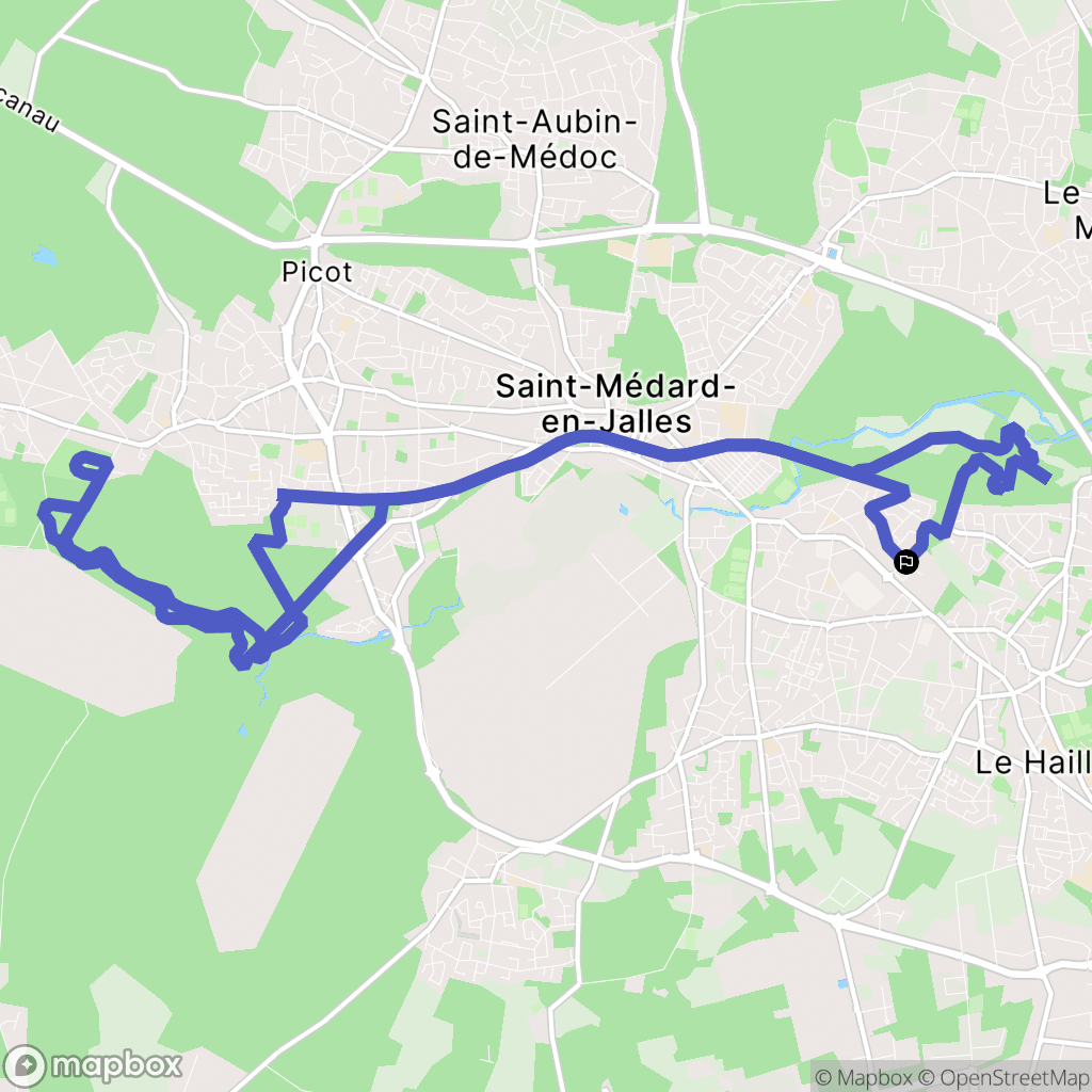 Saint-Médard-en-Jalles : carte du parcours de randonnée - France