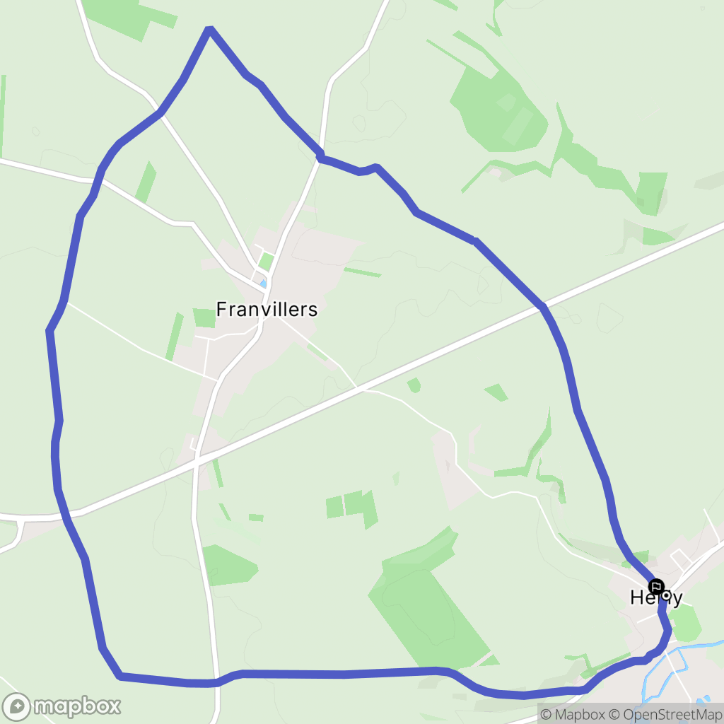 Heilly : carte du parcours de randonnée - France