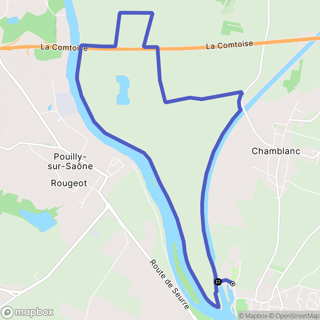 Seurre : carte du parcours de randonnée - France