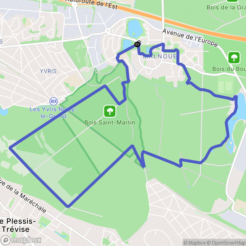 Émerainville : carte du parcours de randonnée - France