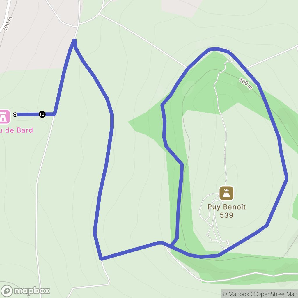 Chauriat : carte du parcours de randonnée - France