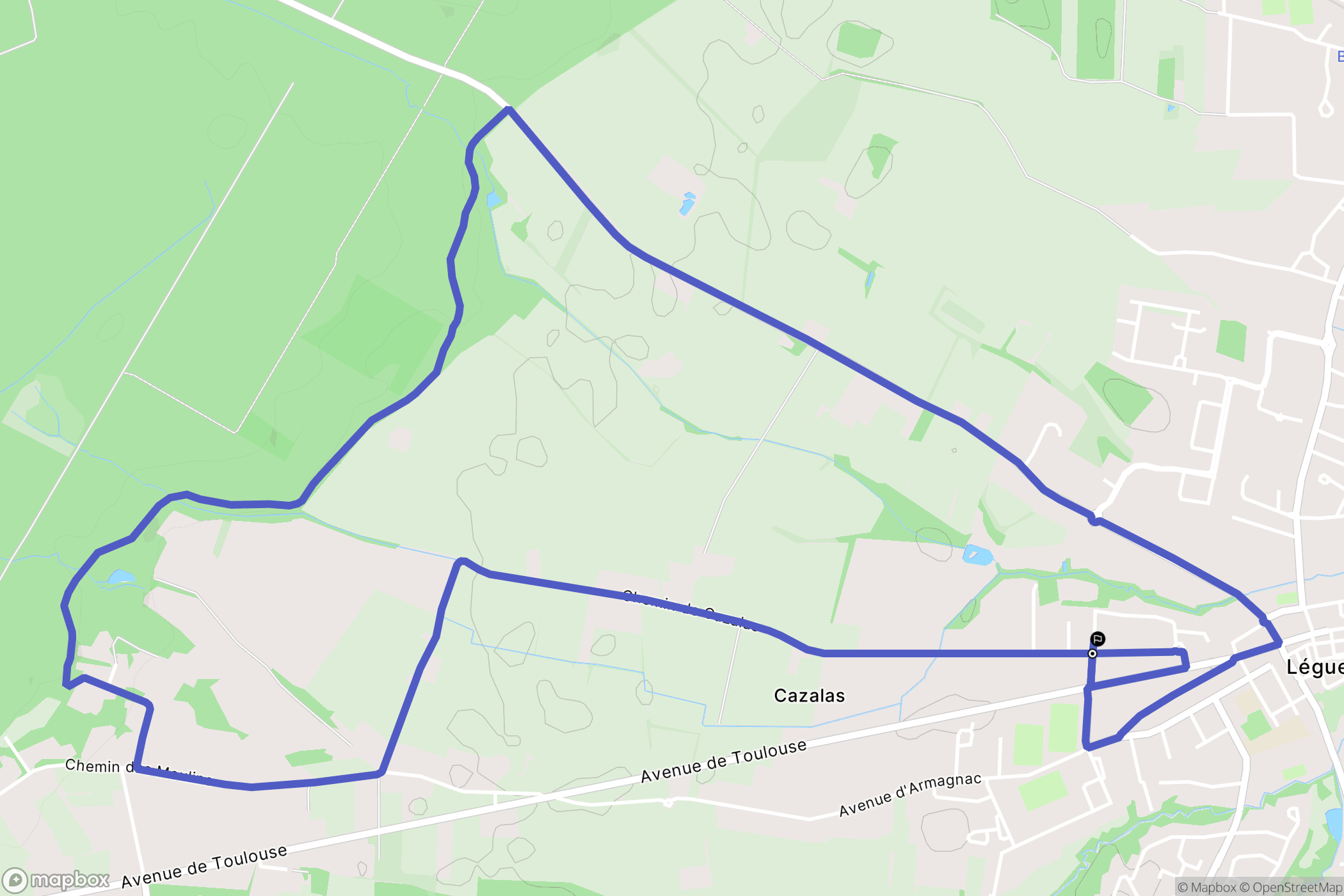 Léguevin : carte du parcours de randonnée - France