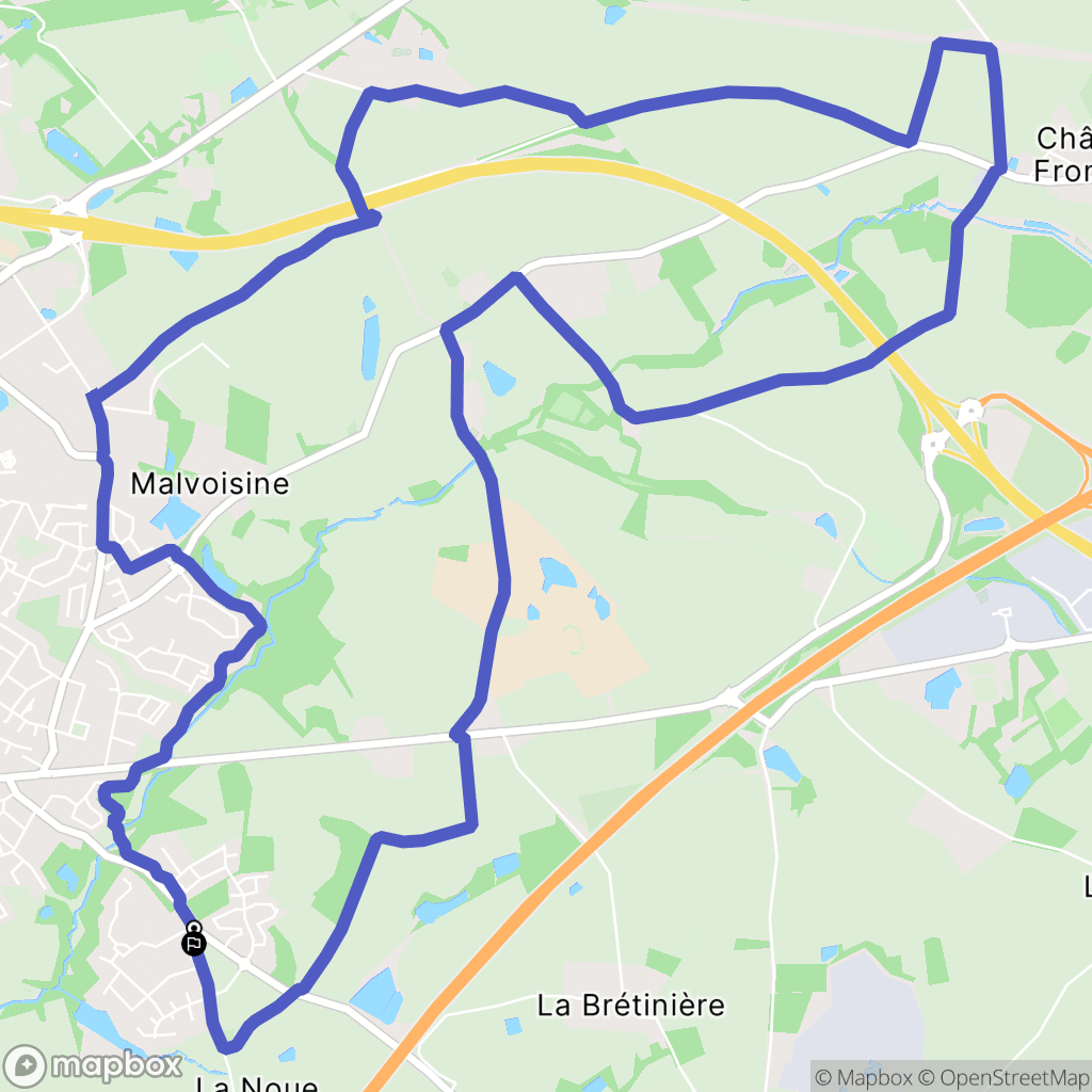 La Roche-sur-Yon : carte du parcours de randonnée - France