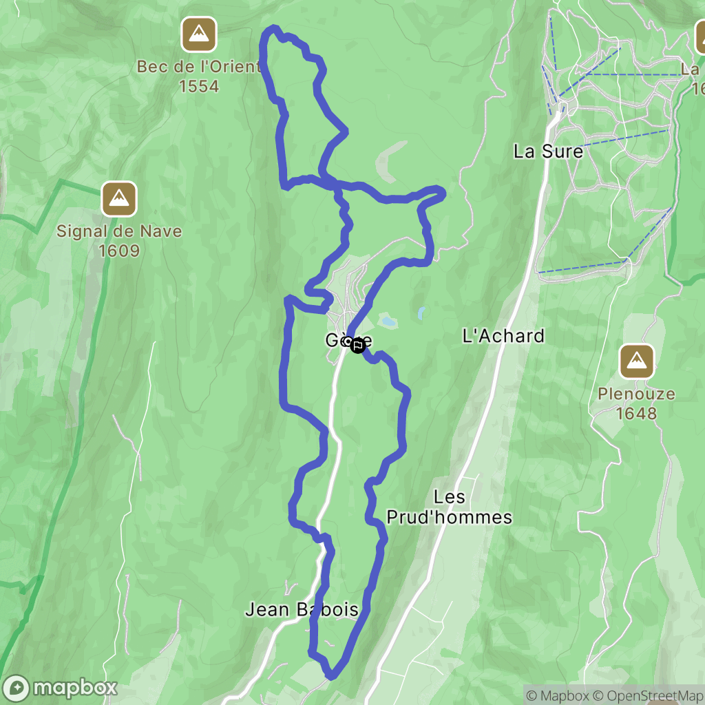 Autrans-Méaudre-en-Vercors : carte du parcours de randonnée - France