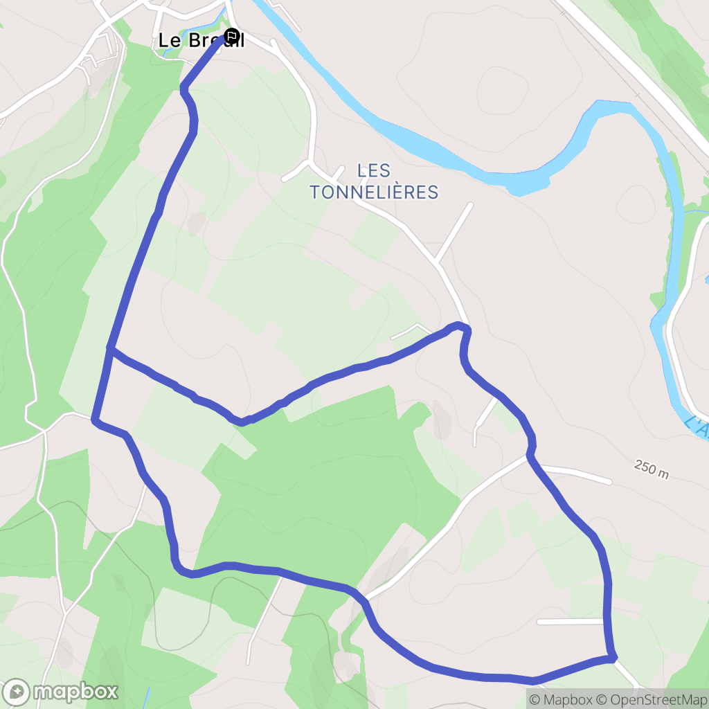 Le Breuil : carte du parcours de randonnée - France