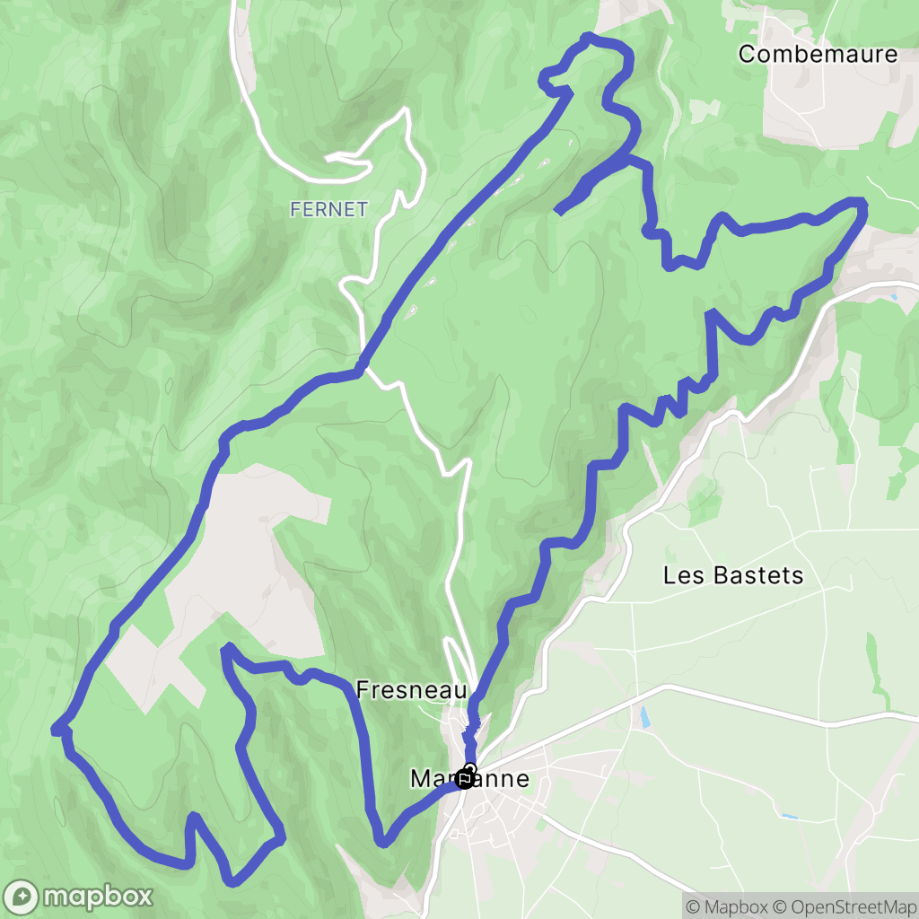 Marsanne : carte du parcours de randonnée - France