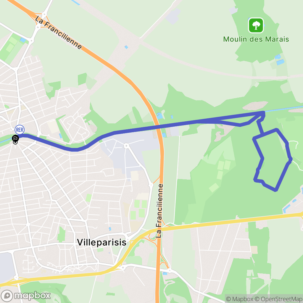 Villeparisis : carte du parcours de randonnée - France