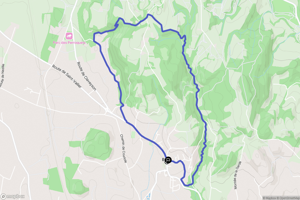 Bren : carte du parcours de randonnée - France