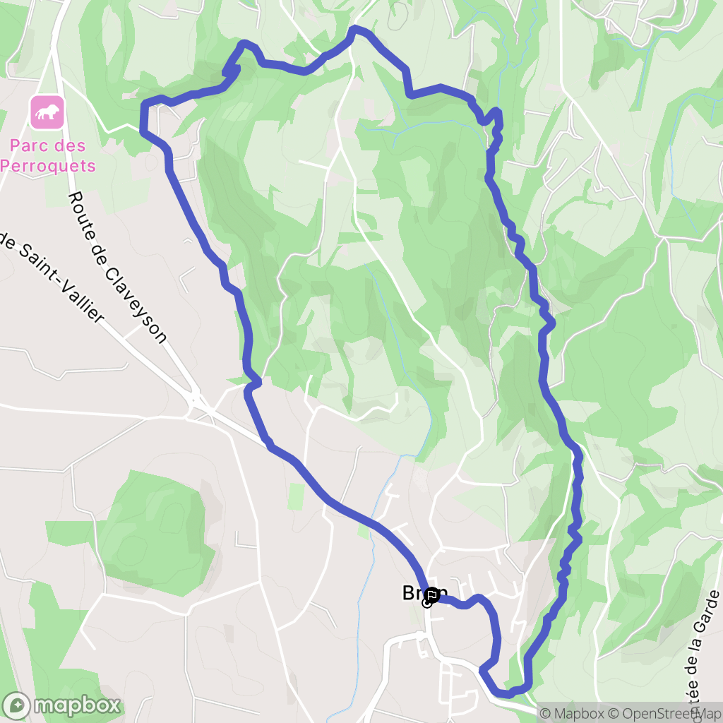 Bren : carte du parcours de randonnée - France
