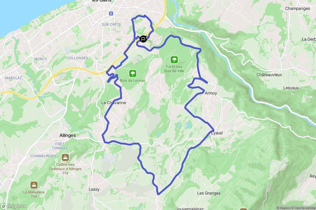 Thonon-les-Bains : carte du parcours de randonnée - France