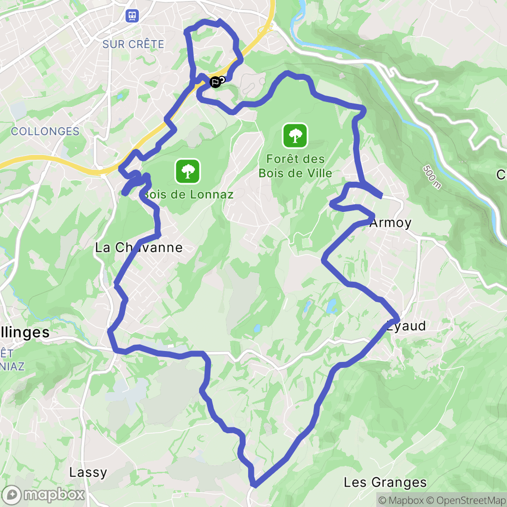 Thonon-les-Bains : carte du parcours de randonnée - France