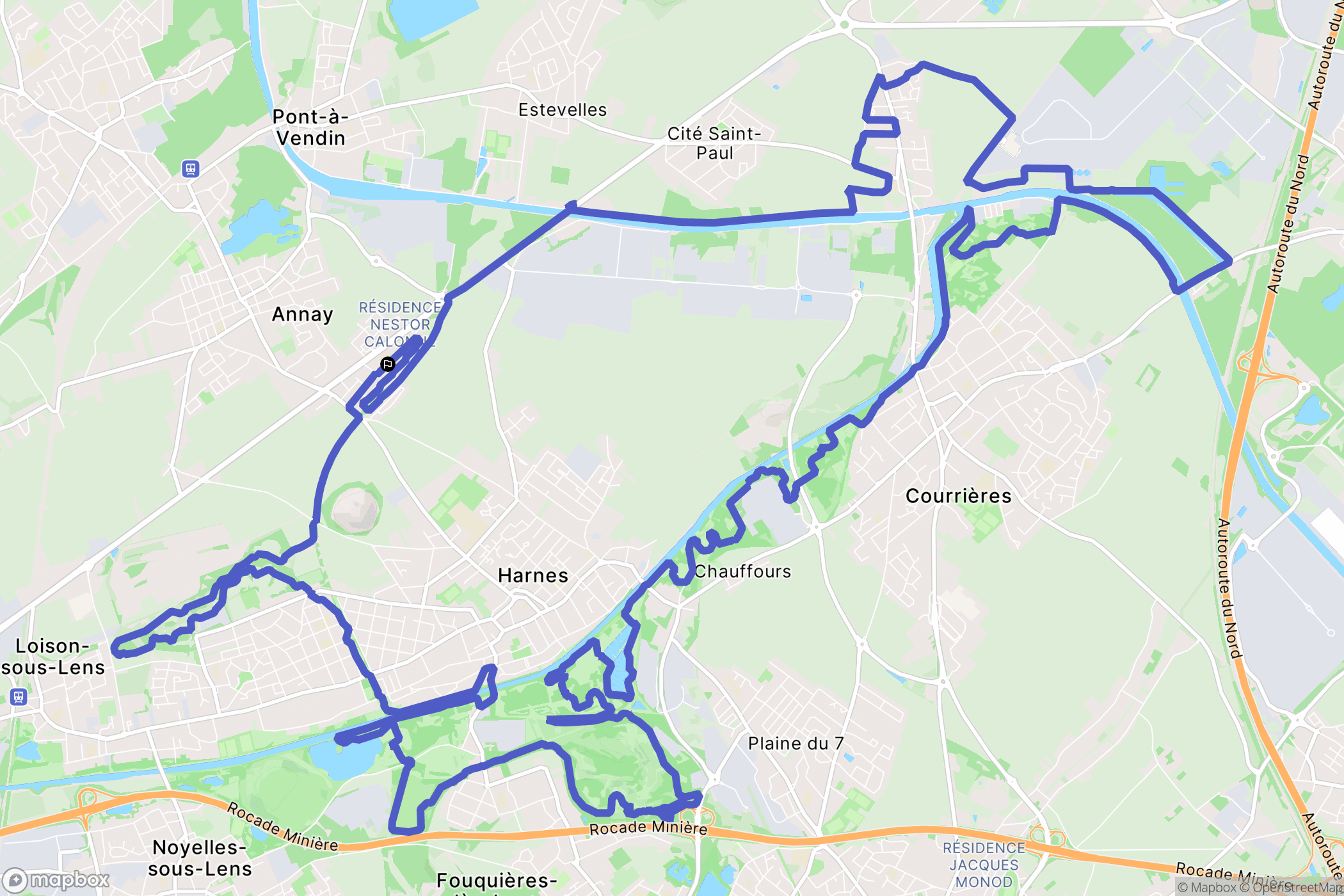 Annay : carte du parcours de randonnée - France