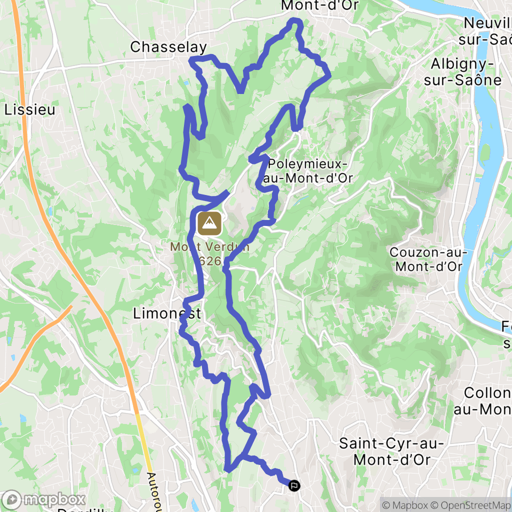 Saint-Didier-au-Mont-d'Or : carte du parcours de randonnée - France