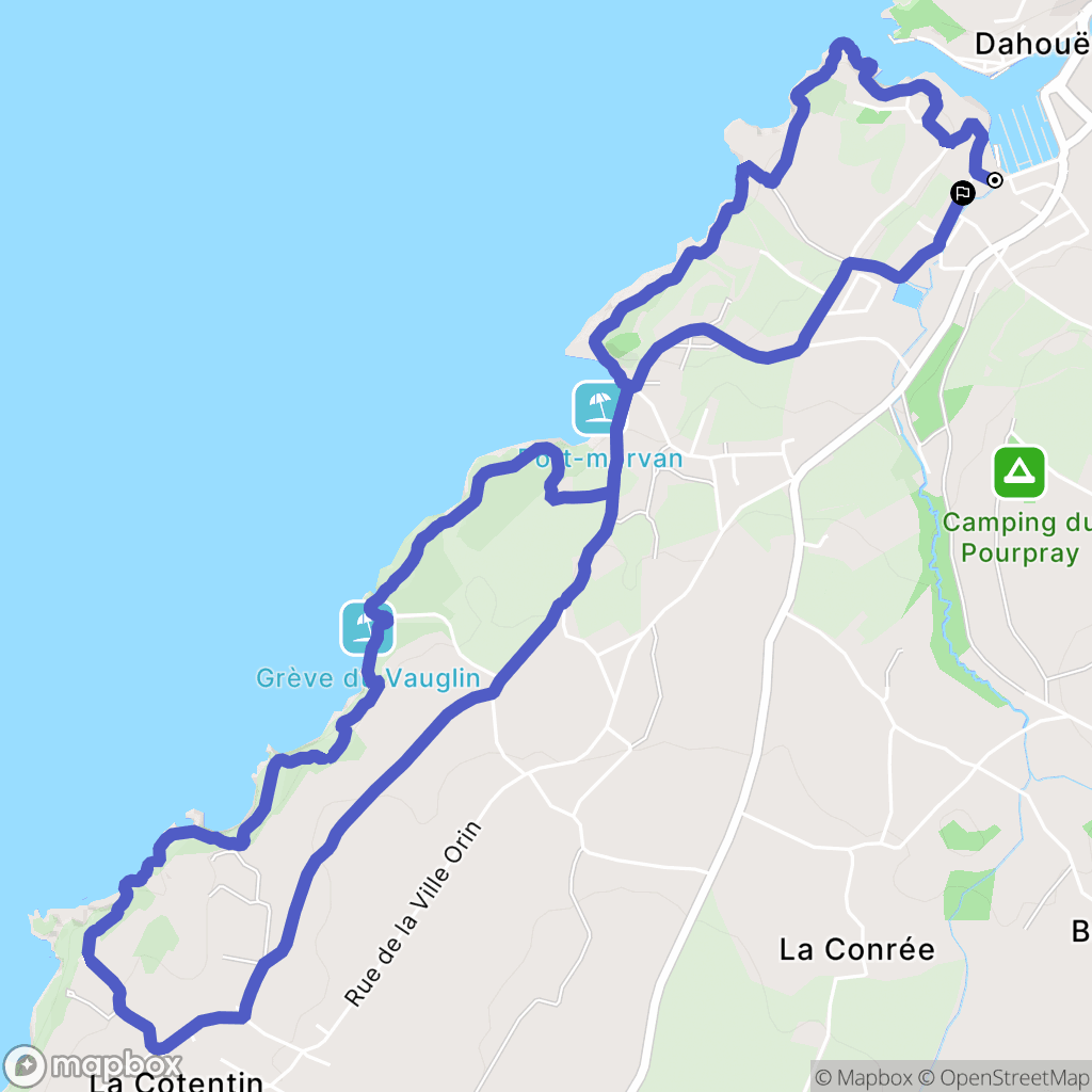 Pléneuf-Val-André : carte du parcours de randonnée - France