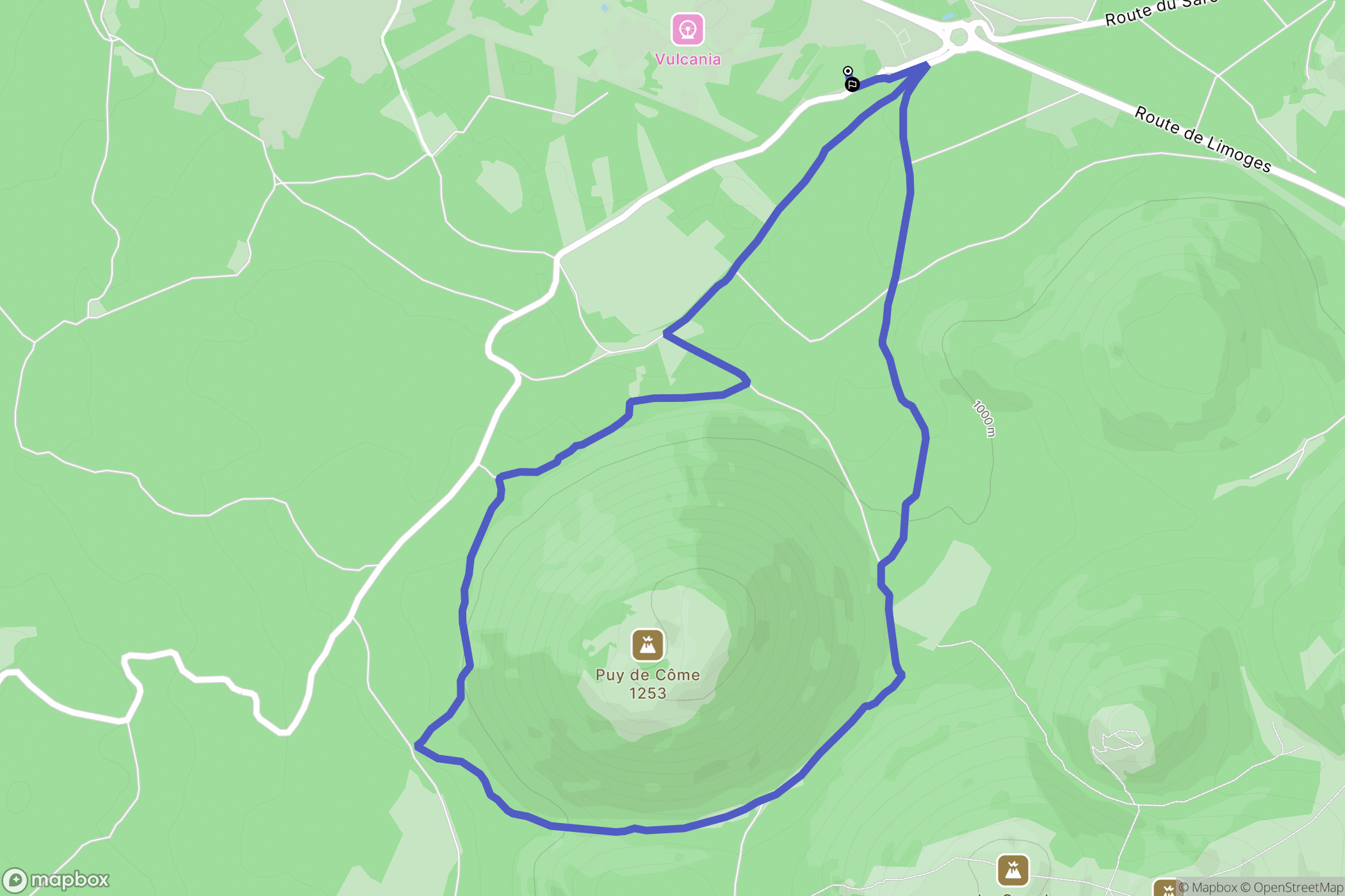 Saint-Ours : carte du parcours de randonnée - France
