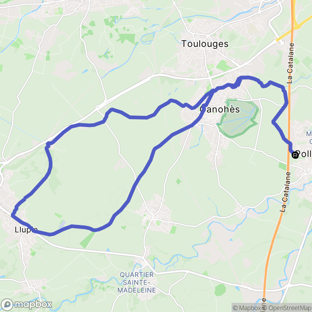 Pollestres : carte du parcours de randonnée - France