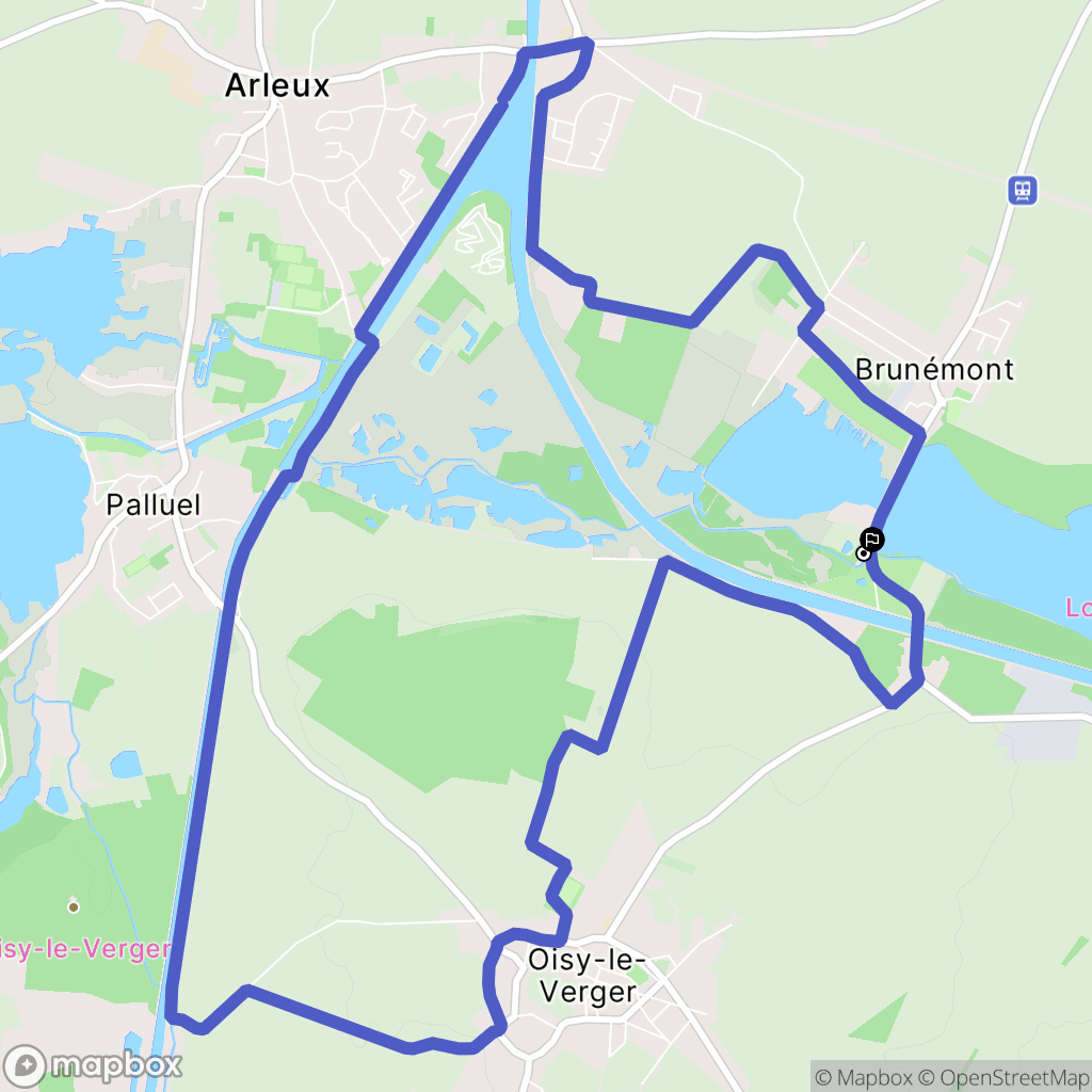 Aubigny-au-Bac : carte du parcours de randonnée - France