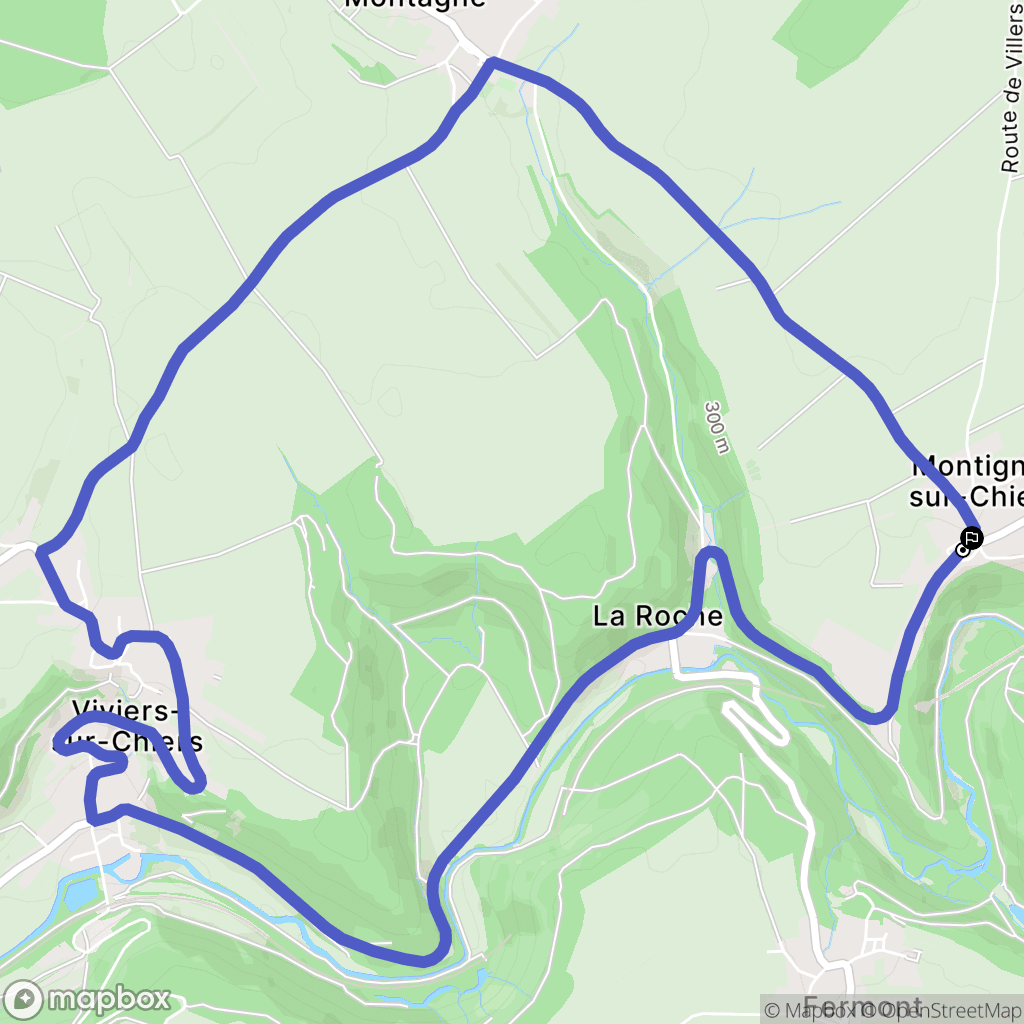 Montigny-sur-Chiers : carte du parcours de randonnée - France