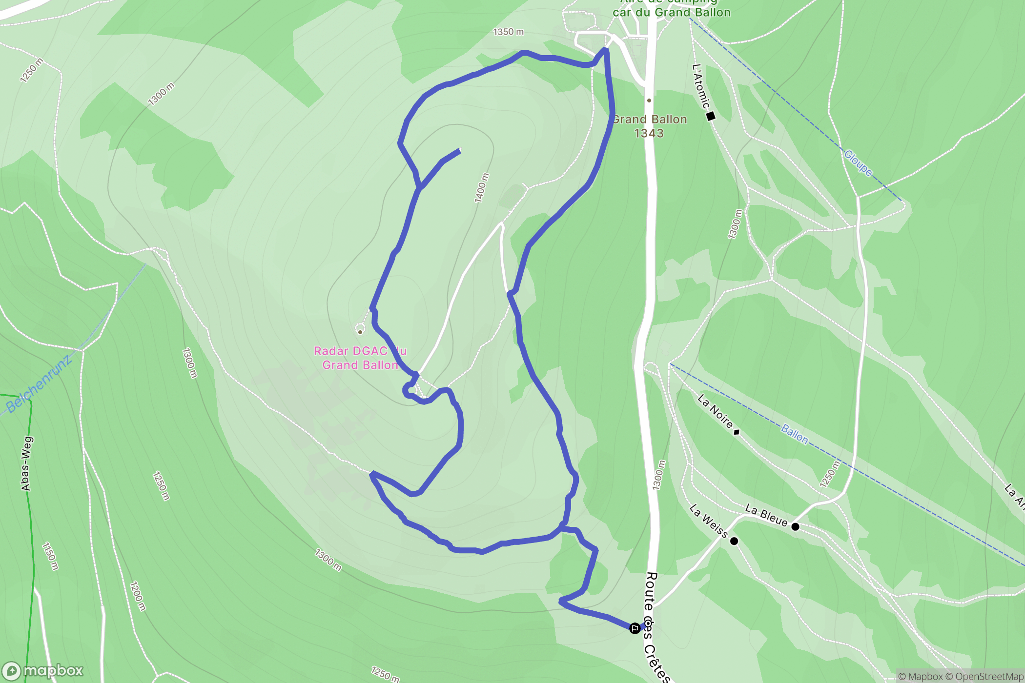 Soultz-Haut-Rhin : carte du parcours de randonnée - France