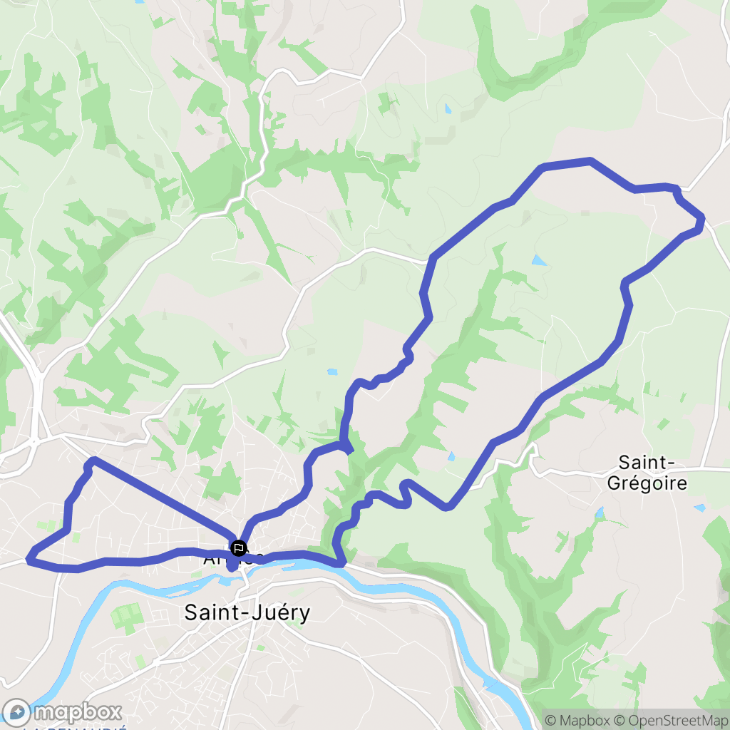 Arthès : carte du parcours de randonnée - France