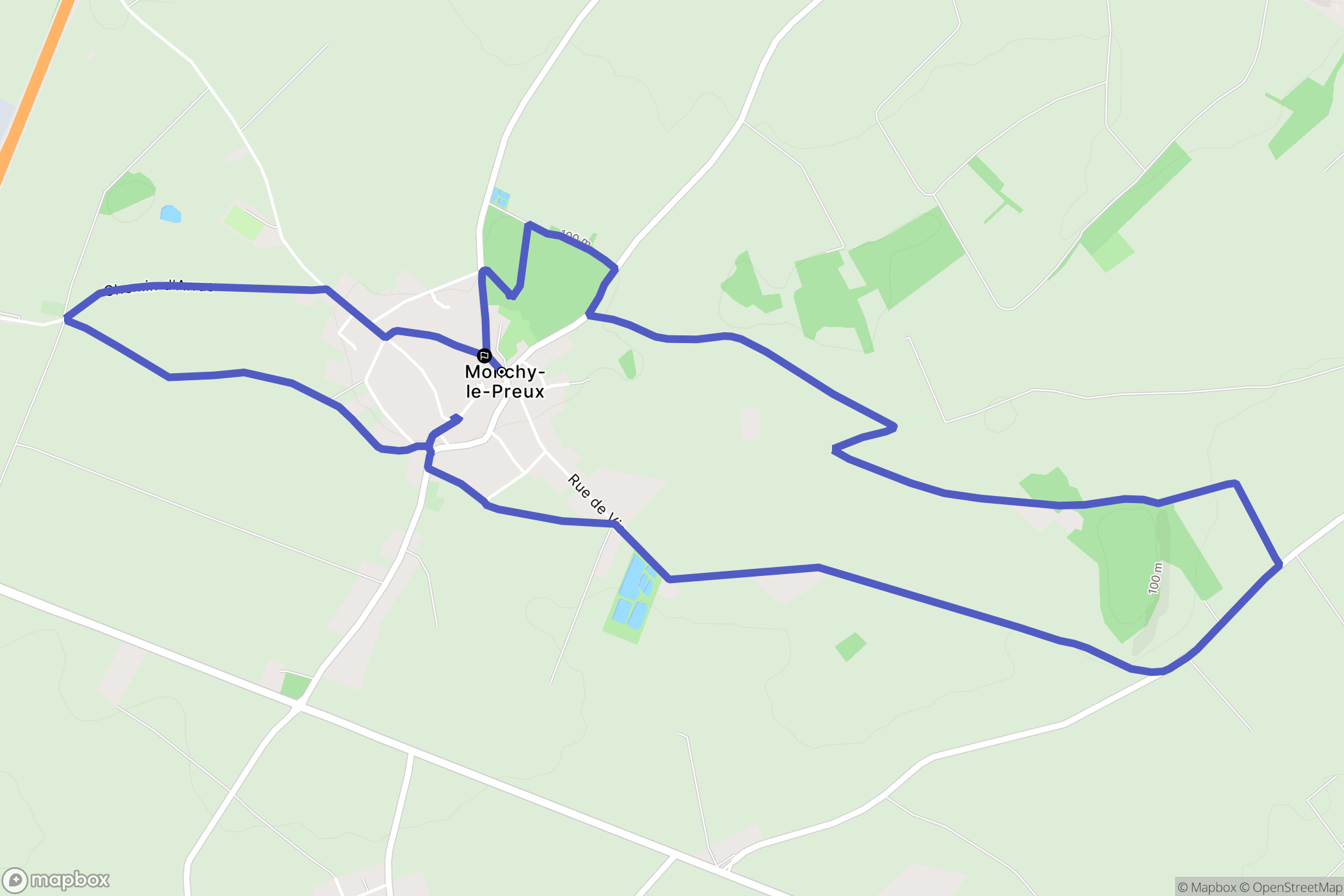 Monchy-le-Preux : carte du parcours de randonnée - France