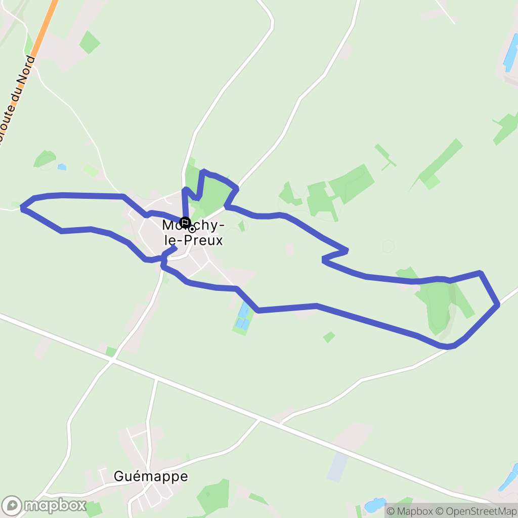 Monchy-le-Preux : carte du parcours de randonnée - France