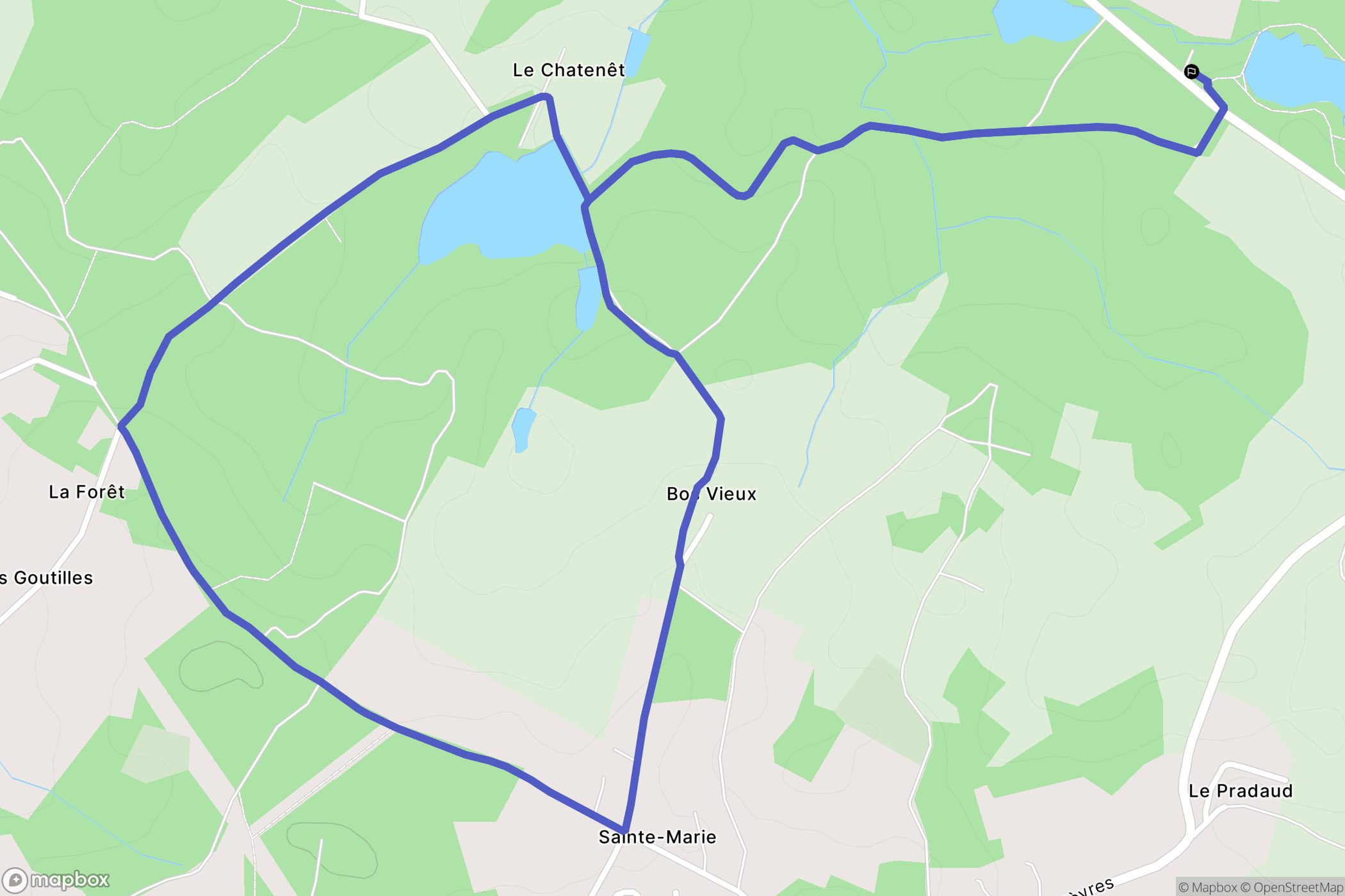 Feytiat : carte du parcours de randonnée - France