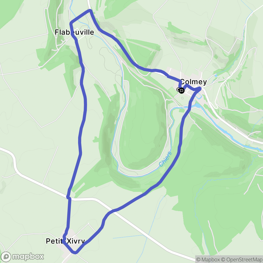 Colmey : carte du parcours de randonnée - France