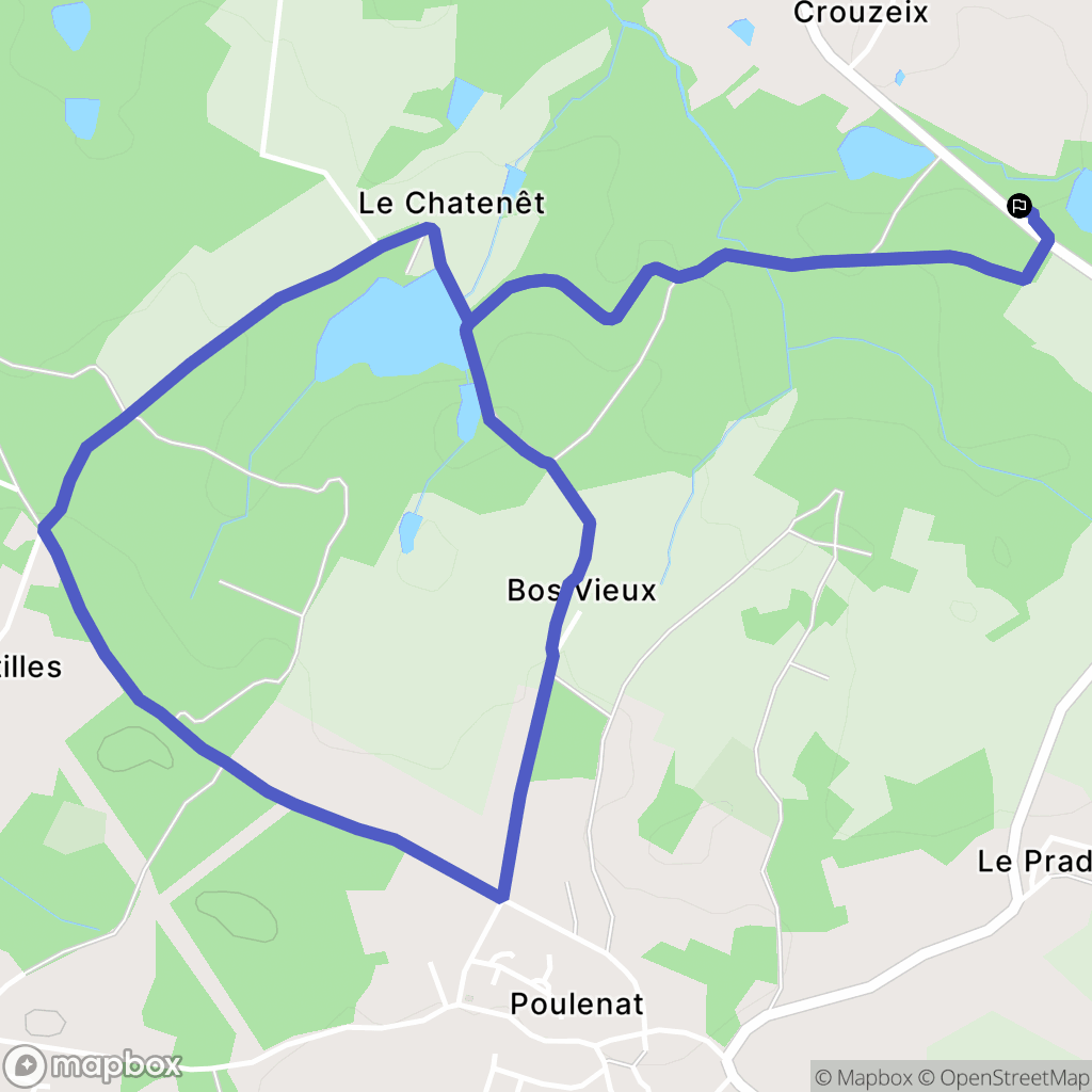 Feytiat : carte du parcours de randonnée - France