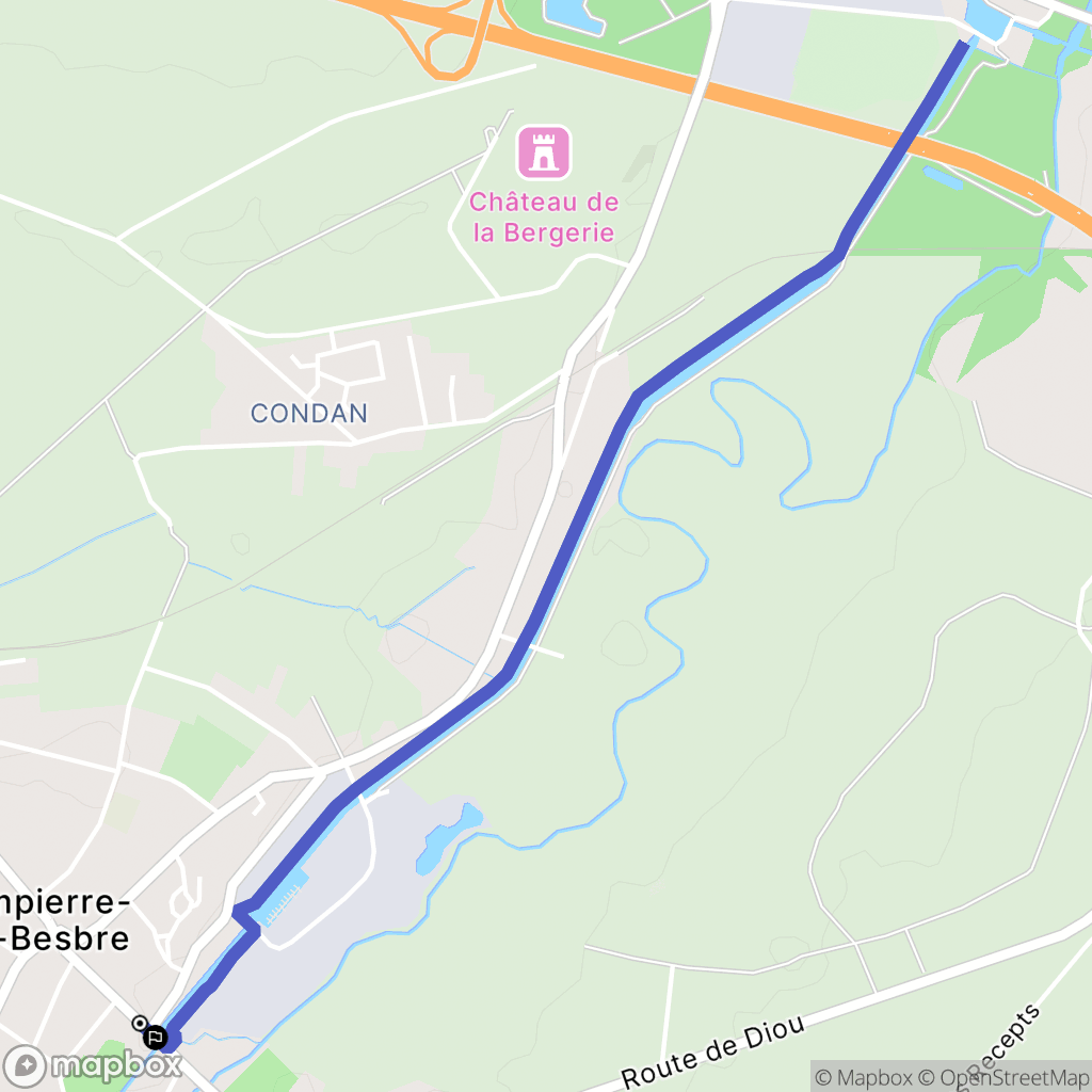 Dompierre-sur-Besbre : carte du parcours de randonnée - France