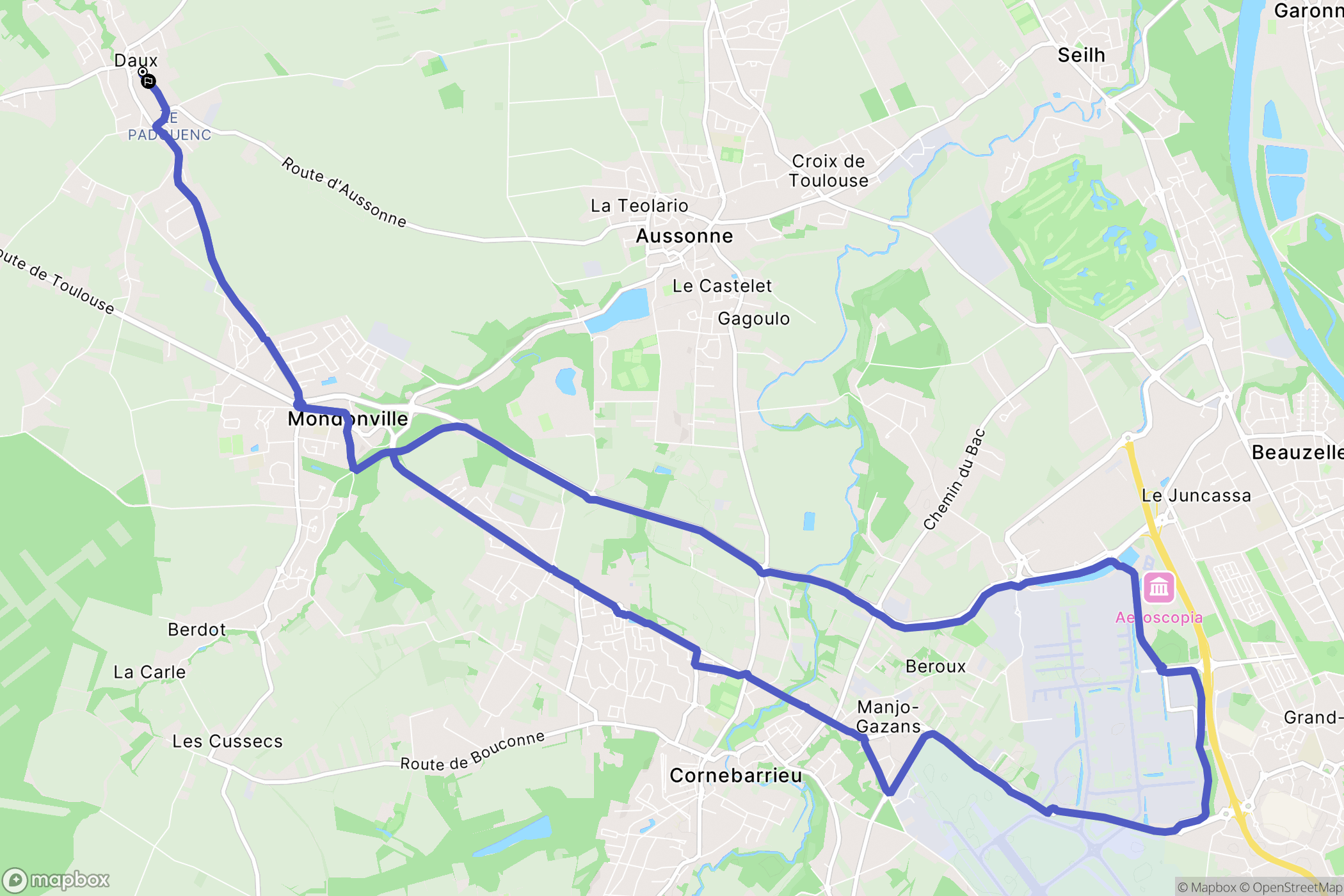 Daux : carte du parcours de randonnée - France
