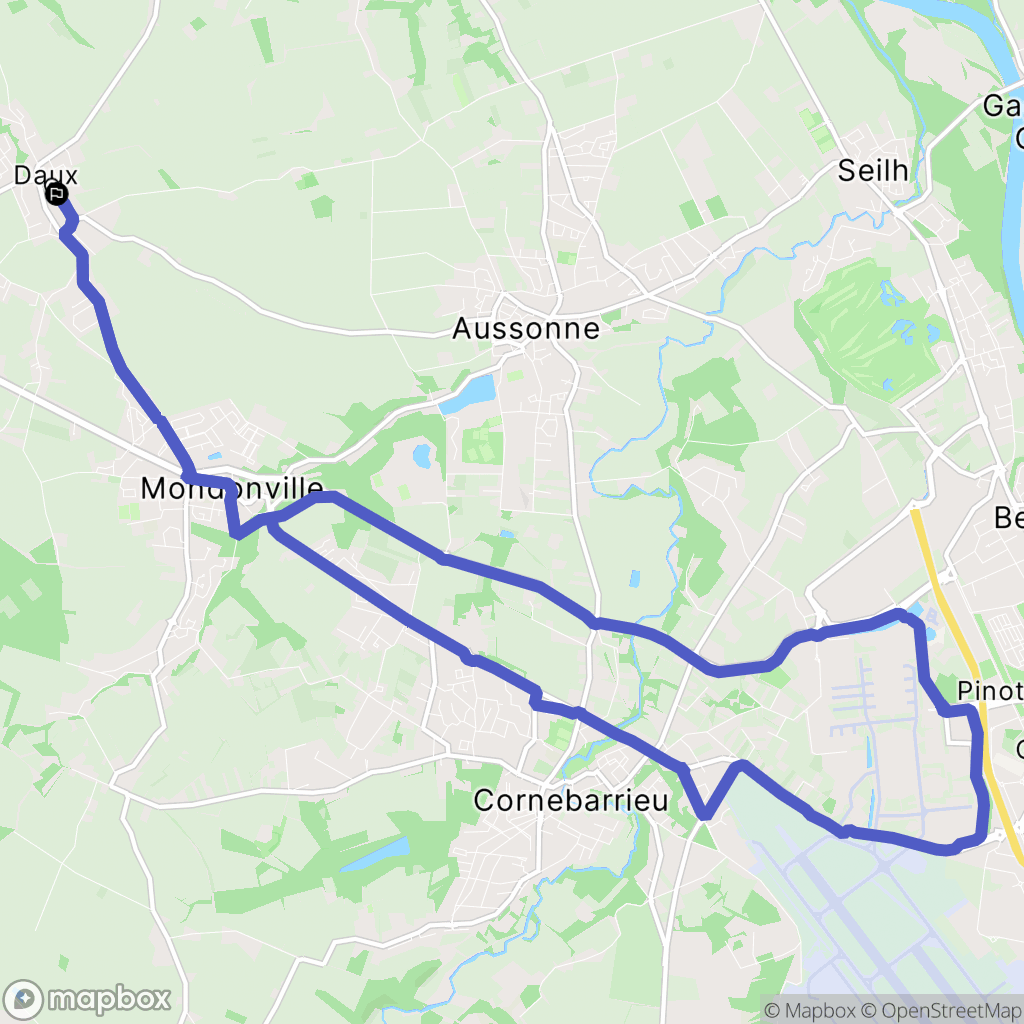 Daux : carte du parcours de randonnée - France