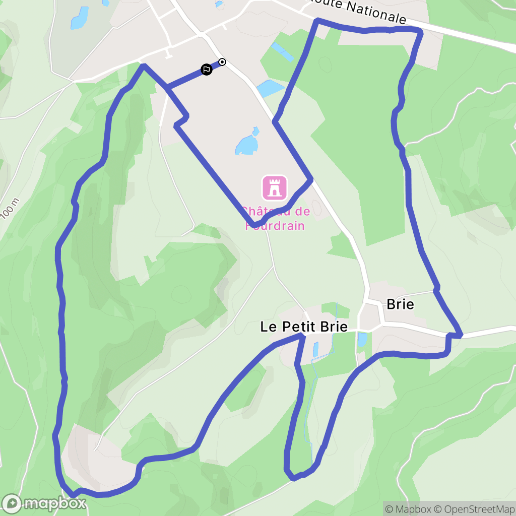 Fourdrain : carte du parcours de randonnée - France