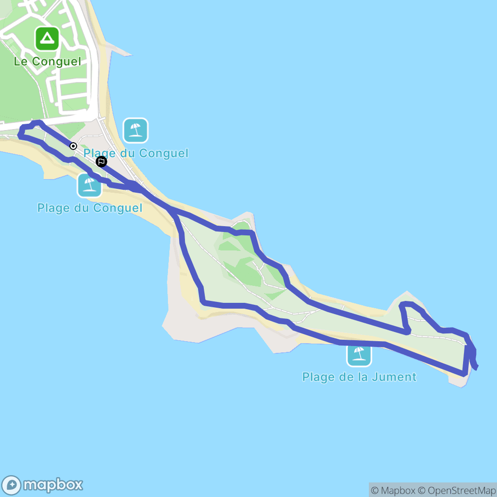 Quiberon : carte du parcours de randonnée - France