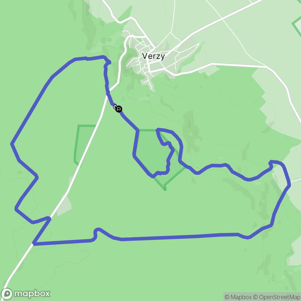 Verzy : carte du parcours de randonnée - France