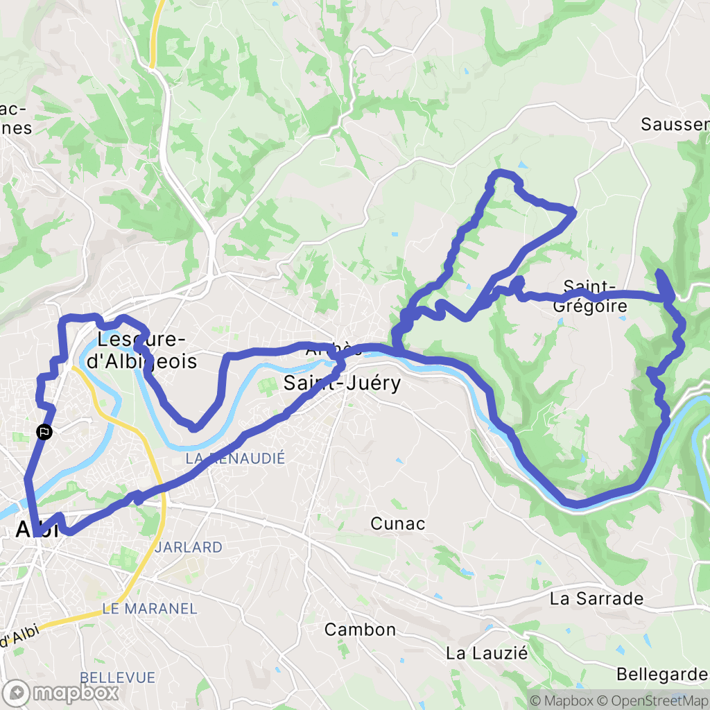 Albi : carte du parcours de randonnée - France