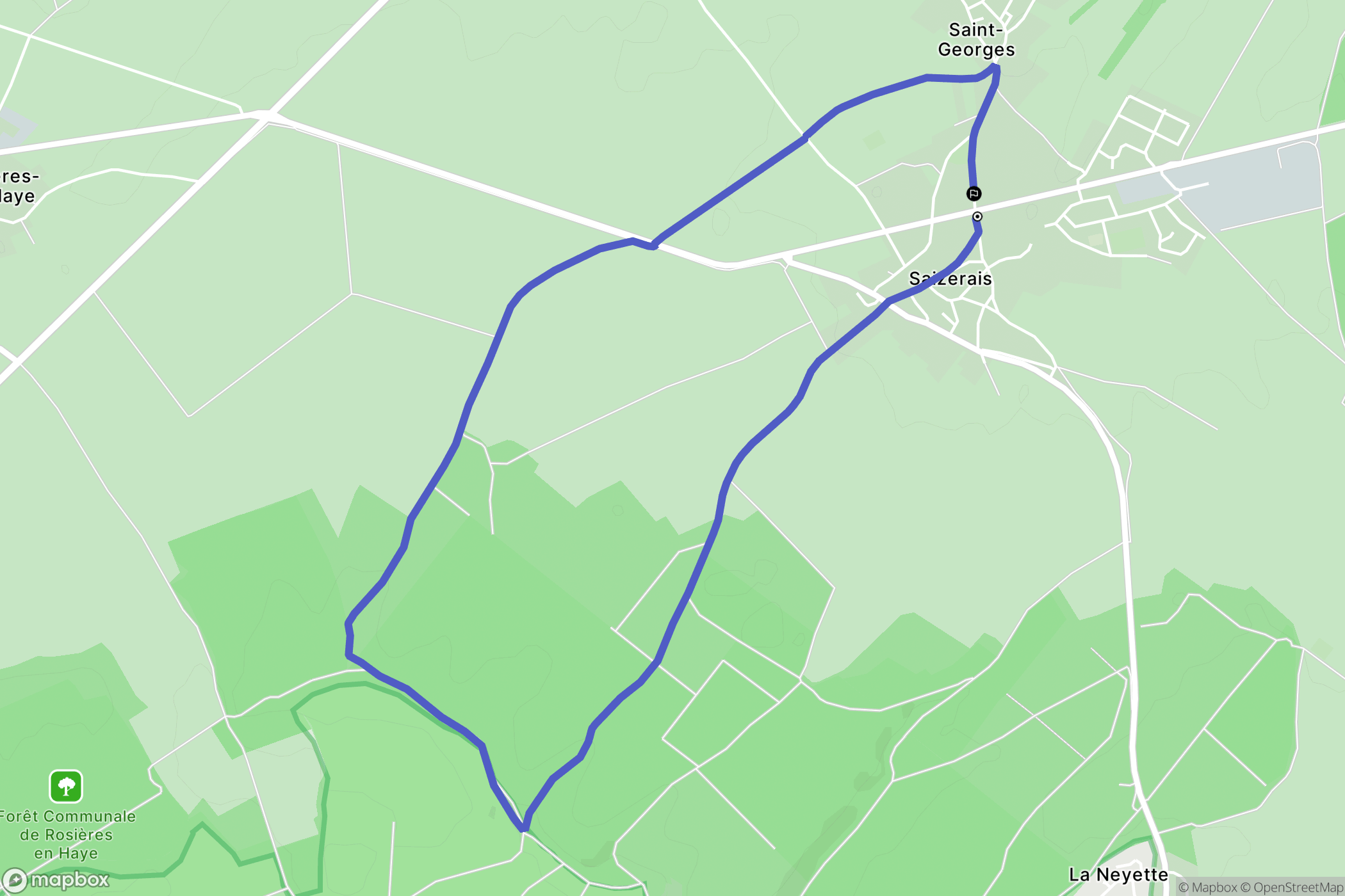 Saizerais : carte du parcours de randonnée - France