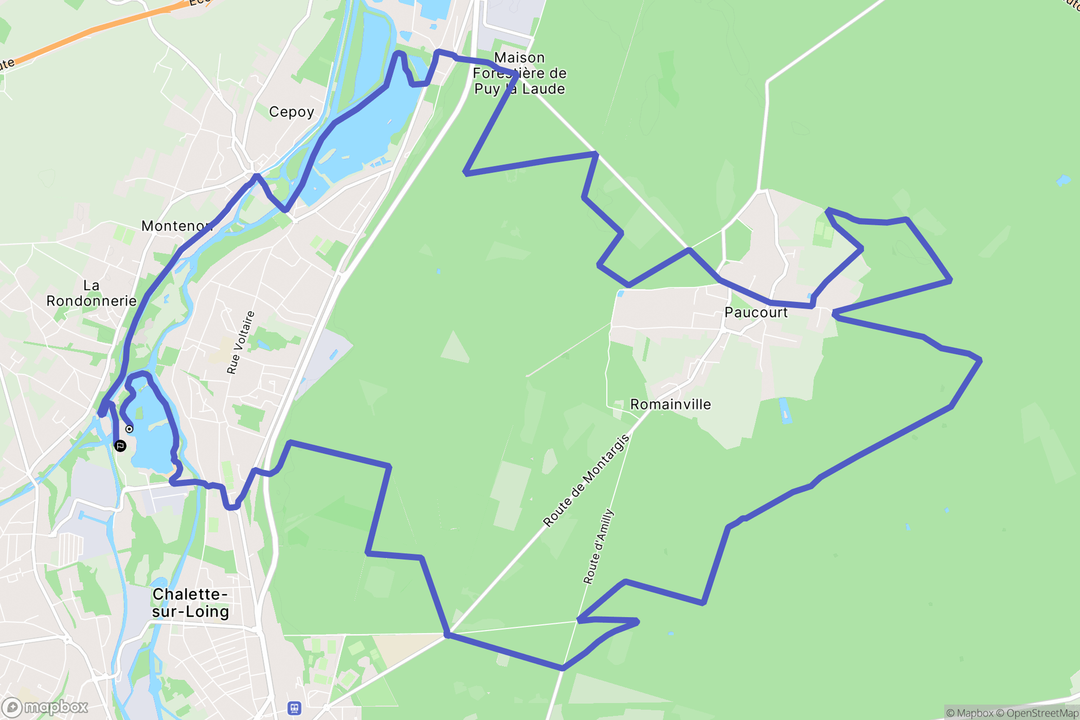 Châlette-sur-Loing : carte du parcours de randonnée - France