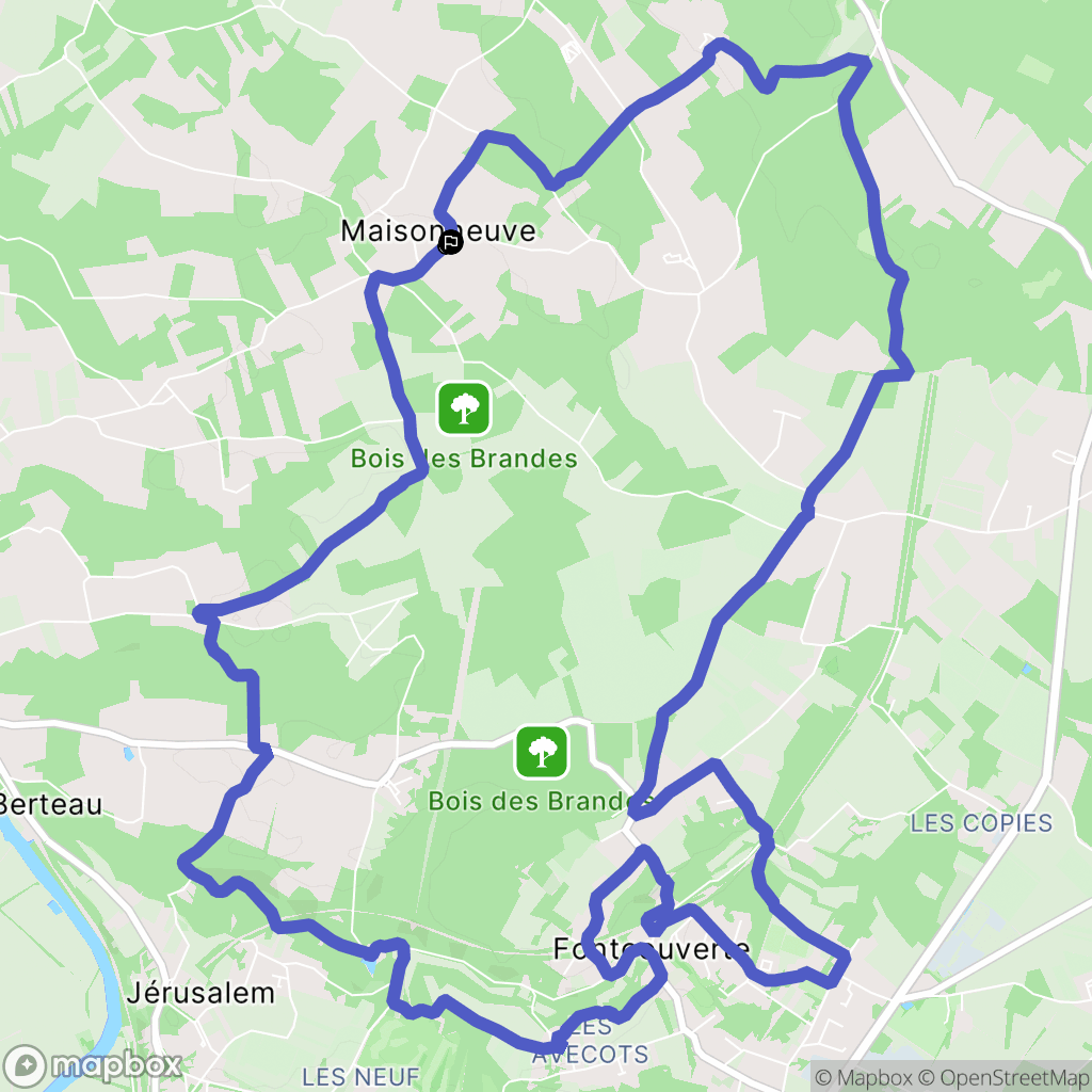 Le Douhet : carte du parcours de randonnée - France