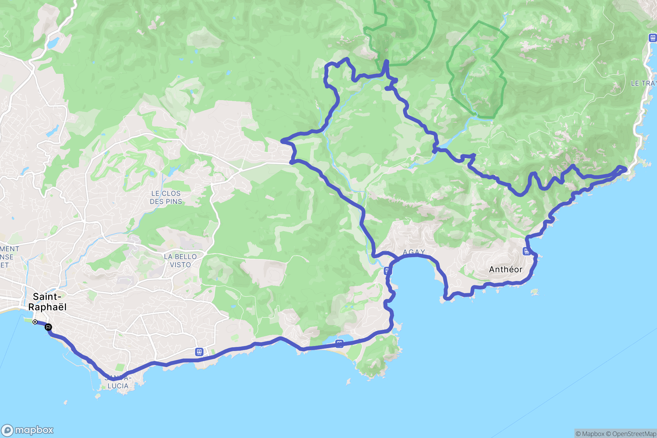 Saint-Raphaël : carte du parcours de randonnée - France
