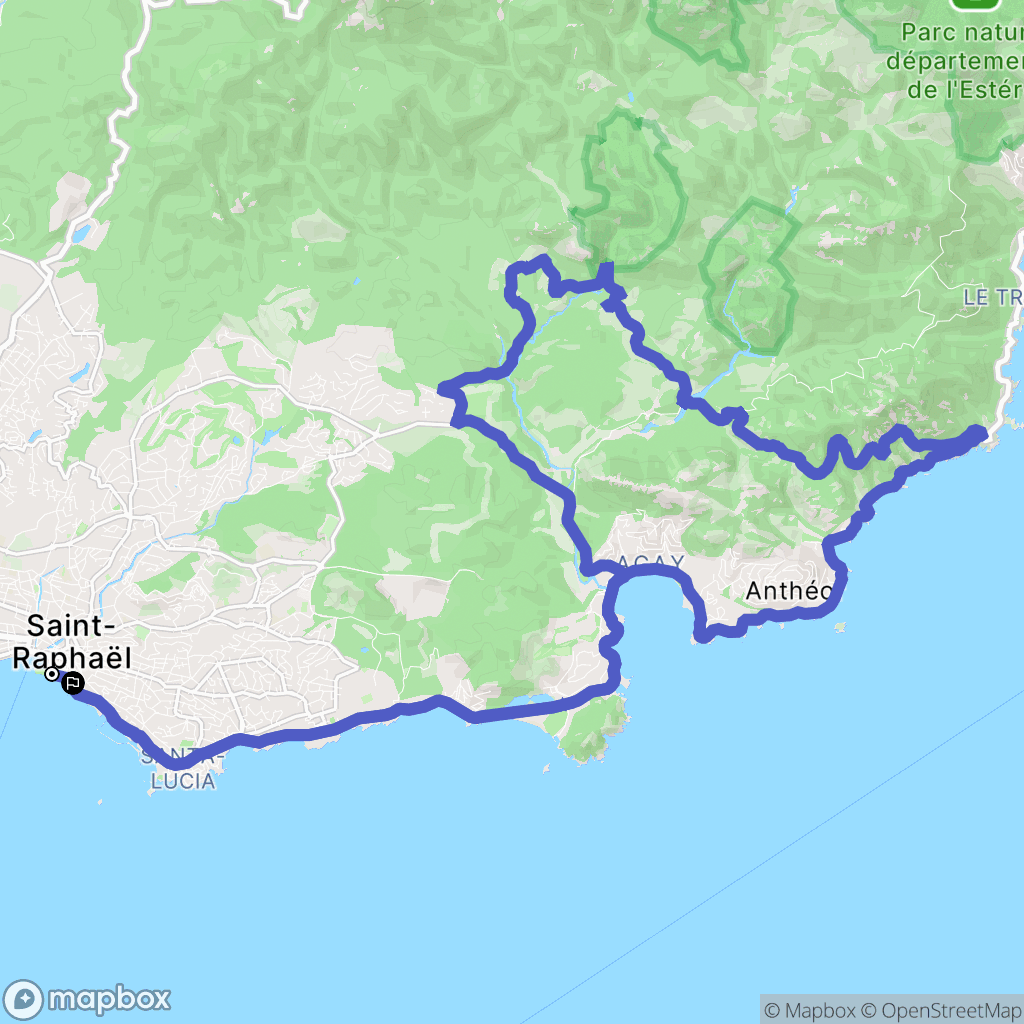 Saint-Raphaël : carte du parcours de randonnée - France